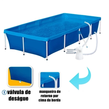 Kit Piscina 3000 Lts + Capa + Forro + Bomba Filtrante 110v