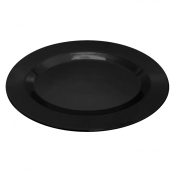 10 Travessas Prato Preto Oval para Sushi Petisco 25cm Melamina