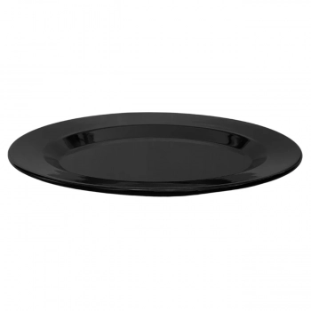 15 Travessas Prato Preto Oval para Sushi Petisco 25cm Melamina