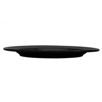 15 Travessas Prato Preto Oval para Sushi Petisco 25cm Melamina