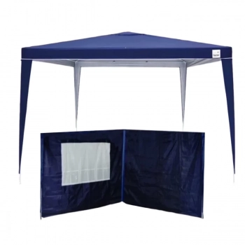 Kit Tenda Gazebo de Encaixe 3x3m Azul + 2 Paredes Lateral em Oxford