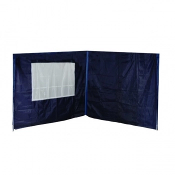 Kit Tenda Gazebo de Encaixe 3x3m Azul + 2 Paredes Lateral em Oxford