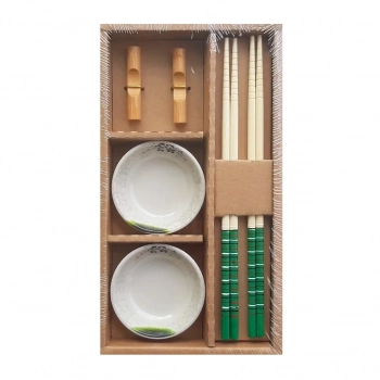 Mandiali e-Shop : Kit 6 Peças para Comida Japonesa Pratos Copo Molheira  Hashi Hashioki