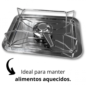 Rechaud Retangular Sem Placa Difusora Ao Inox