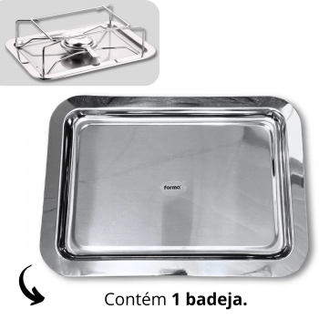 Rechaud Retangular Sem Placa Difusora Ao Inox