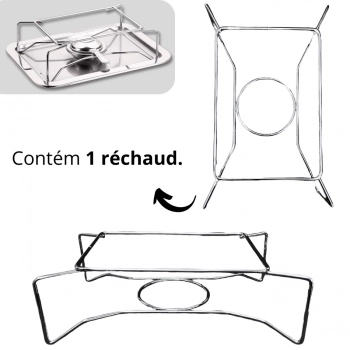 Rechaud Retangular Sem Placa Difusora Ao Inox