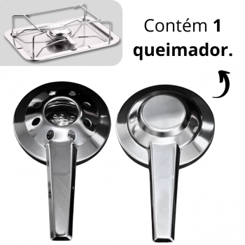 Rechaud Retangular Sem Placa Difusora Ao Inox