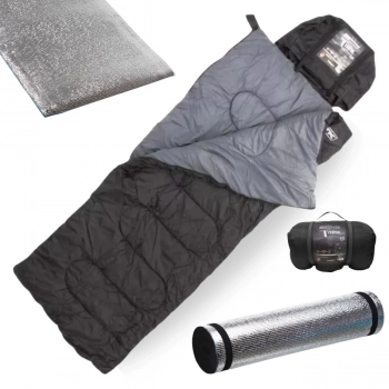 Kit Saco de Dormir Ttico Vezper com Capuz + Isolante Trmico