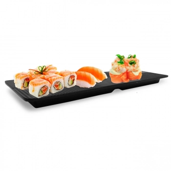 Kit Comida Japonesa com 2 Tigelas 450 Ml + 2 Pratos 33cm + 2 Colheres + 2 Pares de Hashi