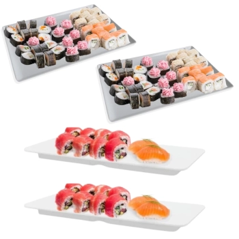 Kit de Pratos em Melamina 2 de 24,5 Cm + 2 de 27 Cm para Restaurante Japons