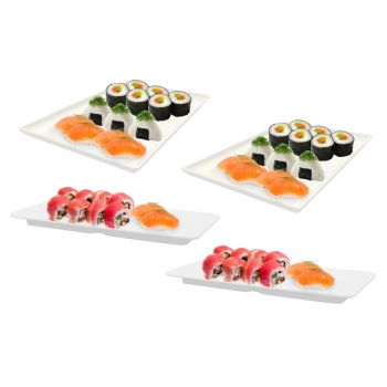 Kit de Pratos em Melamina 2 de 24,5 Cm + 2 de 27 Cm para Restaurante Japons