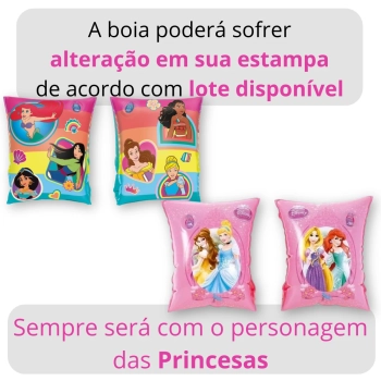 Kit Piscina Inflvel 4600l Mor + Boias Princesas Disney + Capa e Forro + Mini Bomba