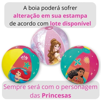 Kit Piscina Infantil 1000 L Vollo + Boia de Brao + Bola Das Princesas Disney Inflvel