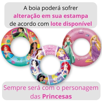 Kit Piscina Infantil 1000 Litros Inflvel Vollo + Boias Princesas Disney + Mini Bomba