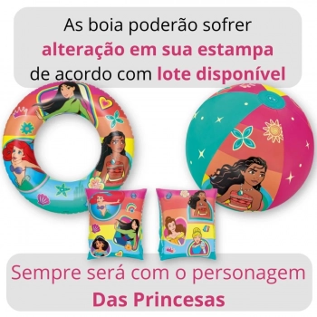 Kit Piscina de Armao 1000l + Boia de Brao + Boia e Bola Princesas