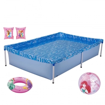 Kit Piscina de Armao 1000l + Boia de Brao + Boia e Bola Princesas