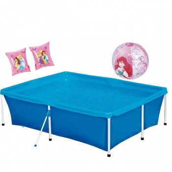 Kit Piscina Infantil 2000 Litros + Bola Inflvel + Boia de Brao Princesas