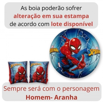 Kit Piscina 2000 Lts Mor + Bola Inflvel + Boia de Brao Homem Aranha