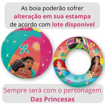 Kit Capa e Forro Piscina 3000 Lt + Bola e Boia Inflvel Princesas (piscina No Inclusa)