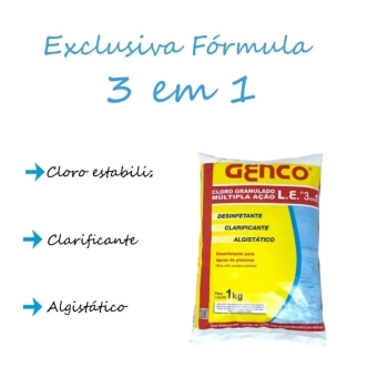 Kit Cloro Granulado 1kg + Redutor de Ph e Alcalinidade