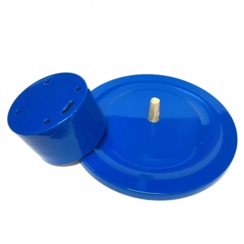 Kit 2 Suporte Espeto de Mesa Alumnio com 5 Furos + 2 Suportes Porta Espeto 5 Furos Azul para Churrasco