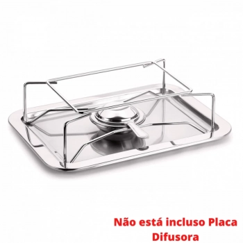 Rechaud Sem Placa Difusora Ao Inox + 8 Pastilhas de lcool para Queimadores