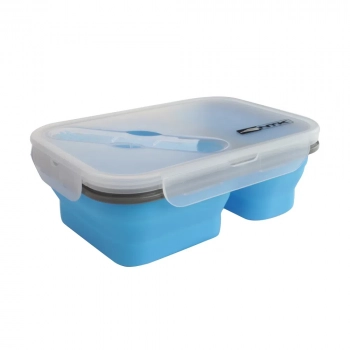 Pote Marmita com Divisria Silicone Retrtil com Garfo Bento