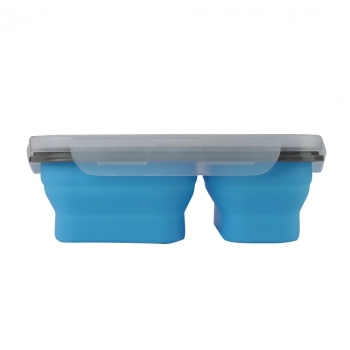 Pote Marmita com Divisria Silicone Retrtil com Garfo Bento