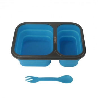 Pote Marmita com Divisria Silicone Retrtil com Garfo Bento