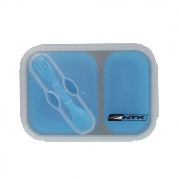 Pote Marmita com Divisria Silicone Retrtil com Garfo Bento