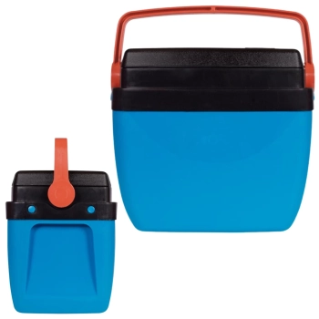 Caixa Termica Azul e Laranja Cooler 12 Litros com Ala Mor para Praia e Camping