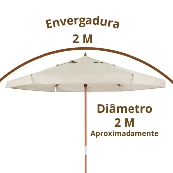 Ombrelone Itapema Central Jardim Madeira e Bagum Bege 2m