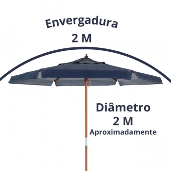 Ombrelone Itapema Central Jardim Madeira e Bagum Azul 2m