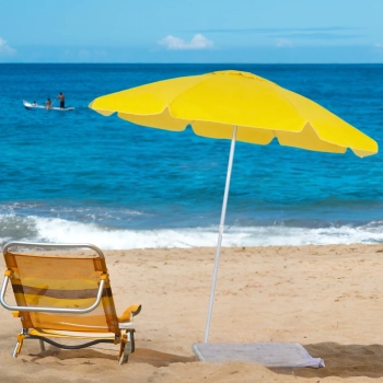 Guarda Sol Praia Piscina Amarelo 2 Metros Bagum Haste em Alumnio