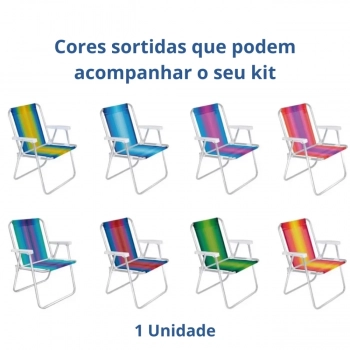 Kit Praia Guarda-sol Articulado + Cooler 34l + Cadeira