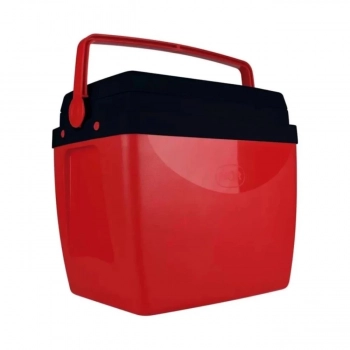 Kit para Praia Vermelho e Preto Guarda-sol 2m + Cooler 26 L