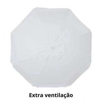 Kit Guarda Sol Praia Branco 1,60 M + Base Branca 18 L + 2 Cadeiras Retro