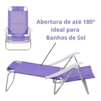 Kit Duas Cadeiras de Praia Sunny Dobrvel + Guarda Sol 2 M Branco