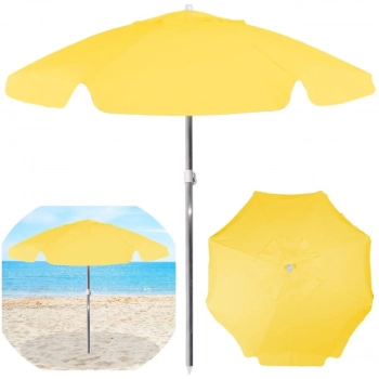 Kit Duas Cadeiras de Praia Sunny Dobrvel + Guarda-sol 1,60m Amarelo