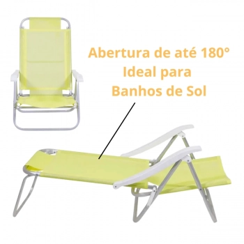 Kit Cadeira de Praia Sunny Dobrvel + Esteira com Ala Amarelo