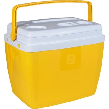 Kit para Praia Amarelo Cooler 36l + Guarda Sol Articulado 2 M