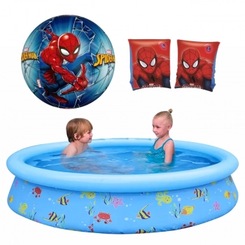 Kit Piscina Infantil 1000 L + Boia de Brao e Uma Bola do Homem Aranha