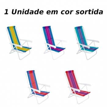 Kit Praia com Guarda Sol 1,60 M Branco + Cooler 19 L + Cadeira Colorida