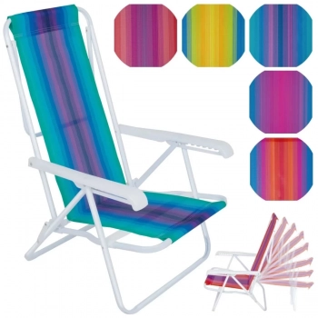 Kit Praia com Guarda Sol 1,60 M Branco + Cooler 19 L + Cadeira Colorida