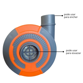 Bomba Eltrica 12v para Inflaveis com 3 Adaptadores e Plugue para Acendedor de Carro