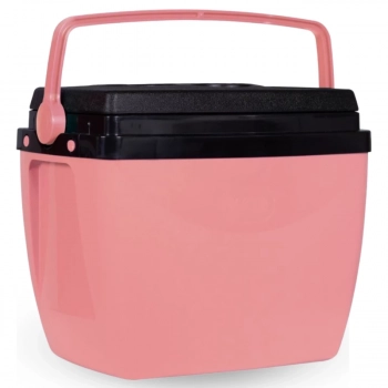 Caixa Trmica 18 Litros Rosa Pssego Cooler com Ala Mor para Camping e Praia