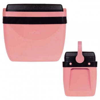 Caixa Trmica 18 Litros Rosa Pssego Cooler com Ala Mor para Camping e Praia