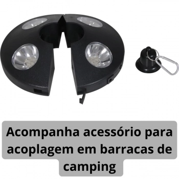 Ombrelone Central 2 M Bege Itapema Madeira + Luminria 24 Leds para Jardim e Area Externa