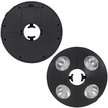 Kit Guarda Sol Articulado 2 Metros Preto + Luminaria de 24 Leds Preta Jardim e Area Externa