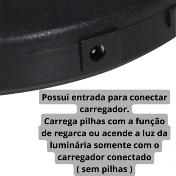 Kit Guarda Sol Articulado 2 Metros Preto + Luminaria de 24 Leds Preta Jardim e Area Externa